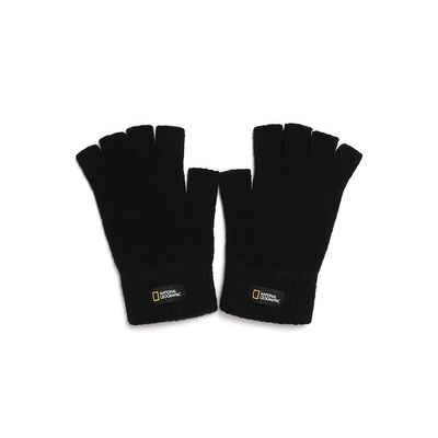 National Geographic FINGER KNIT GLOVE 保暖手套-黑-N214AGL040099