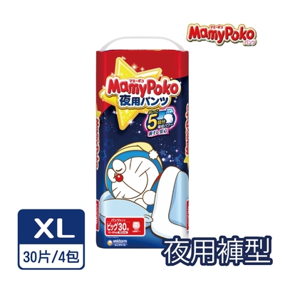 滿意寶寶 夜用輕巧褲哆啦A夢版XL(30p*4包/箱)-日本境內版