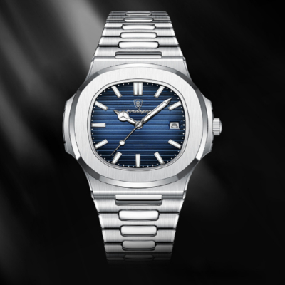 【美國熊】國民男錶 商務男士超薄款手錶 日期顯示 石英機芯 不鏽鋼錶帶 [PDJ-613]