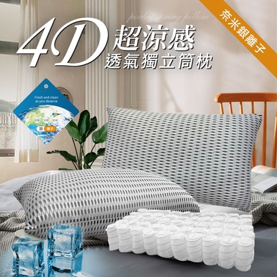 【CERES 席瑞絲】台灣製 4D透氣銀離子獨立筒枕/枕頭 兩入組 (B0061)