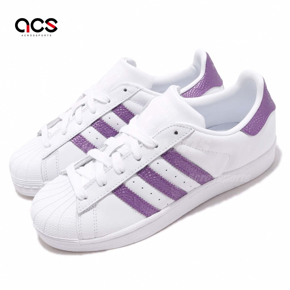 adidas 休閒鞋 Superstar 低筒 運動 女鞋 愛迪達 經典款 貝殼頭 球鞋 穿搭 白 紫 EE9152