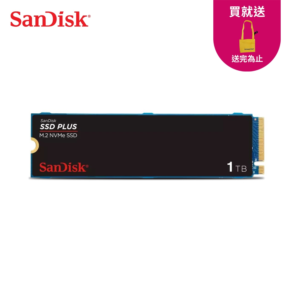 SanDisk SSD PLUS M.2 NVMe PCIe Gen 3.0 內接式SSD 1TB