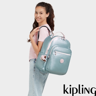 Kipling 金屬精靈綠機能手提後背包-SEOUL