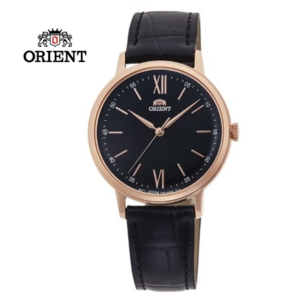 ORIENT 東方錶 CLASSIC 經典系列 玫瑰金 皮帶款 黑色 RA-QC1703B  - 33.8 mm