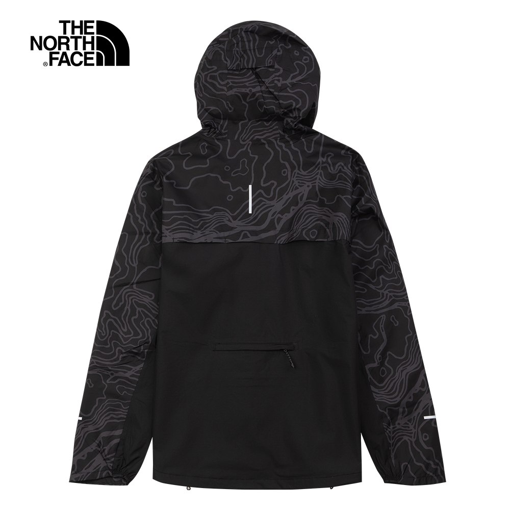 The North Face 官方旗艦】北面男款黑色防水透氣輕便可打包地形圖連帽