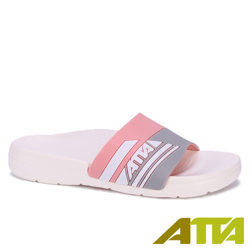 ATTA 運動風圖紋室外拖鞋-粉色