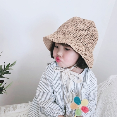 【Baby童衣】女童蕾絲綁帶草帽 女寶寶軟式草帽 遮陽防曬漁夫帽 89012
