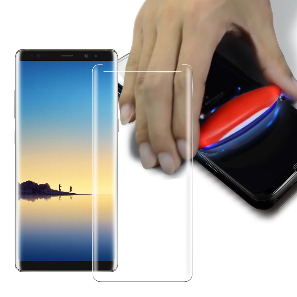 Bodong For Galaxy Note 8 UV膠透明滿版鋼化玻璃 (贈UV燈)