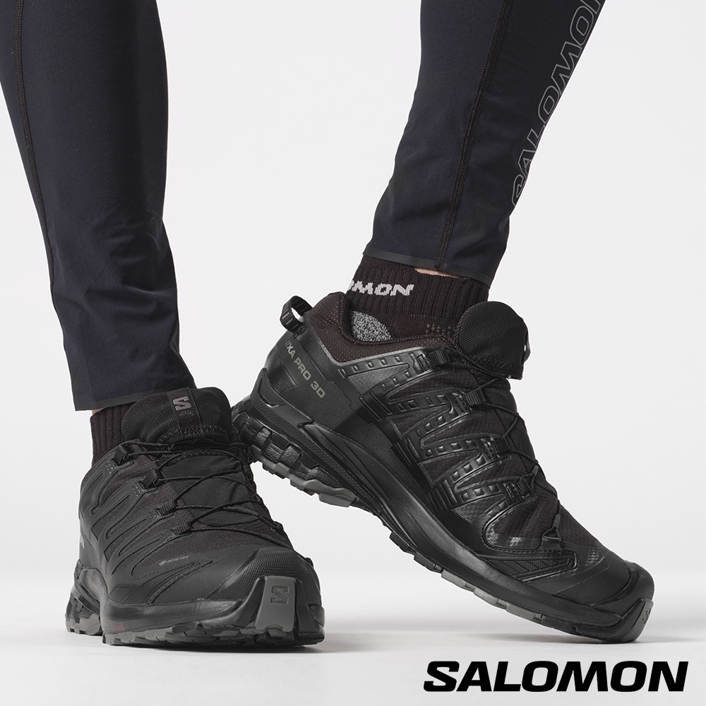 官方直營 Salomon 男 XA PRO 3D V9 Goretex 健野鞋 寬楦 黑/灰/灰 | 登山鞋 | Yahoo奇摩購物中心