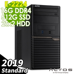 Acer Altos T110F5 商用伺服器 E-2224/16G/512SSD+2TBX2/2019STD