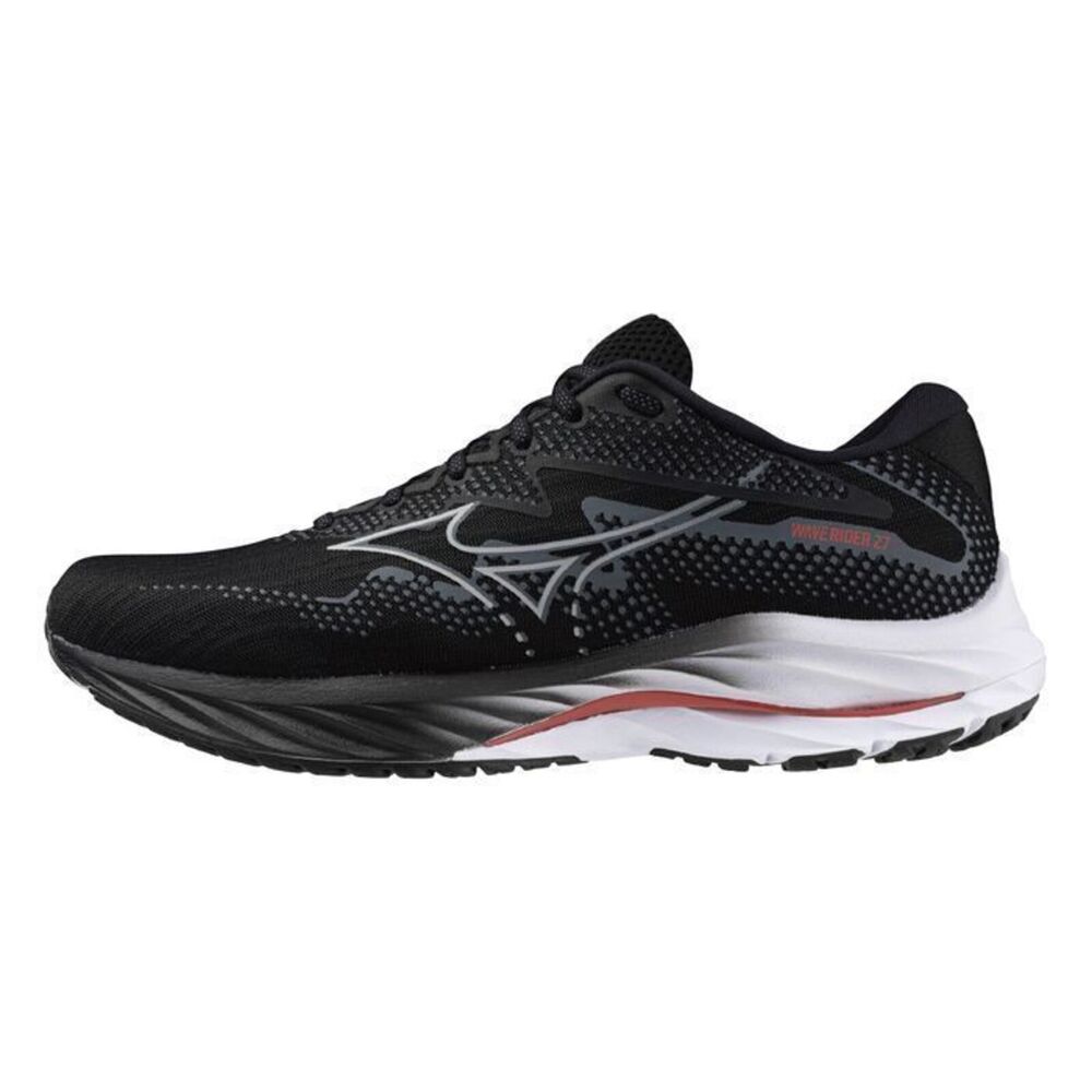 Mizuno Wave Rider 27 SW [J1GC230452] 男 慢跑鞋 運動 路跑 超寬楦 一般型 黑白