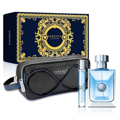 Versace 凡賽斯 經典男性淡香水禮盒-淡香水100ml+隨行香氛10ml+運動盥洗包