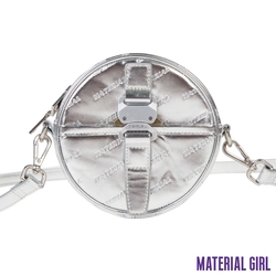 MATERIAL GIRL 美國瑪丹娜潮牌 圓形銀色LOGO肩背包 A11059