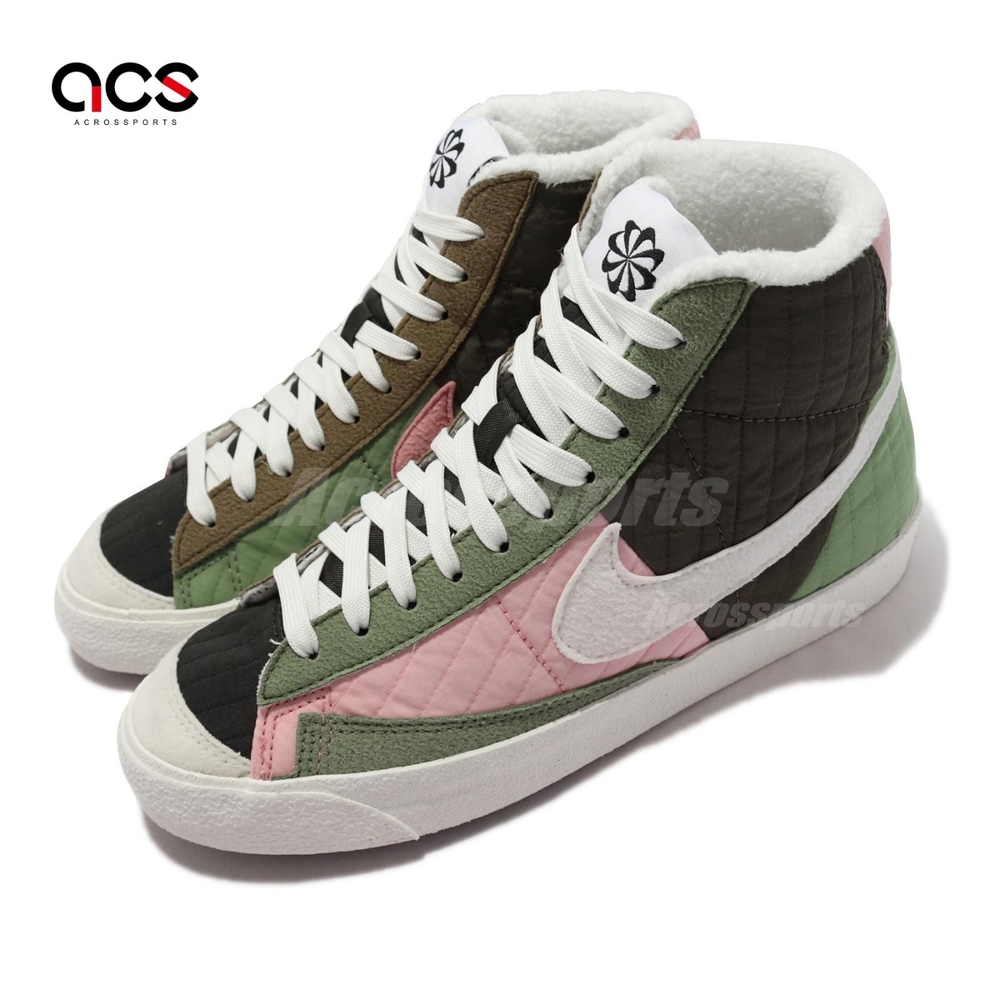 Nike 休閒鞋 Blazer Mid 77 LX NN 女鞋 經典款 內襯絨毛 保暖 舒適穿搭 綠 彩 DO7445-311