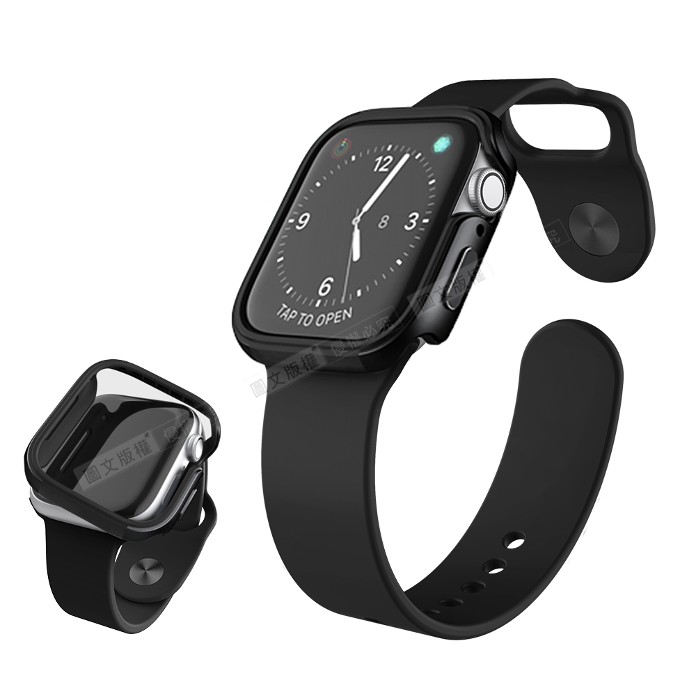 刀鋒Edge系列 Apple Watch Series 6/SE (40mm) 鋁合金雙料保護殼 保護邊框(經典黑)