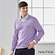 Nautica 男裝 經典原色V領長袖針織衫-紫 product thumbnail 1