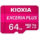 KIOXIA EXCERIA PLUS MicroSDXC UHS-I V30 A1 U3 C10 R100/W65 64GB 記憶卡(附轉卡) product thumbnail 2
