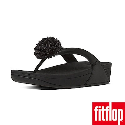 FitFlop FLOWERBALL LEATHER TOE-POST-黑色