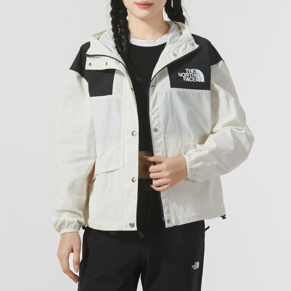 The North Face 北臉 外套 女款 運動連帽外套 防風外套 W 86 MOUNTAIN WIND JKT 白 NF0A5JXOQLI