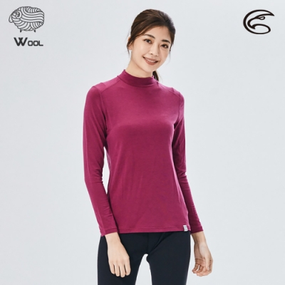 ADISI 女美麗諾混紡羊毛高領彈性保暖衣AU2021032 / 桃紫