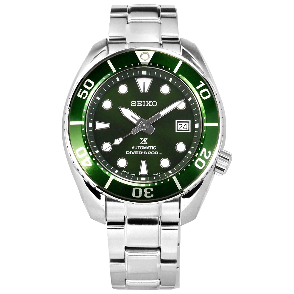 SEIKO 精工 綠水鬼 PROSPEX 潛水錶 機械錶 不鏽鋼手錶-綠色/45mm product image 1