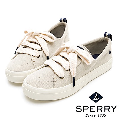 SPERRY 經典海軍麻繩帆布鞋(女)-象牙白