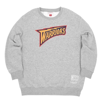 Mitchell Ness 大學T NBA Warriors 金州 勇士 灰 衛衣 男款 內刷毛 MNCR001GSWG