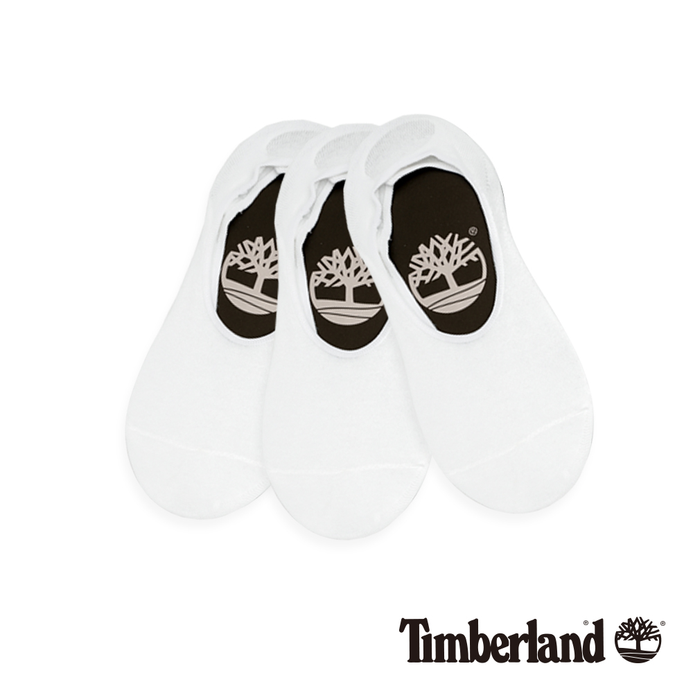 Timberland 情侶款白色船形襪(3入)｜A1EB1