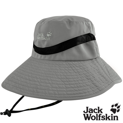 Jack wolfskin飛狼 拼接透氣網布抗UV圓盤帽 遮陽帽『鐵灰』