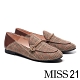 跟鞋 MISS 21 復古懷舊金屬鍊條格紋布樂福低跟鞋－經典格紋 product thumbnail 1