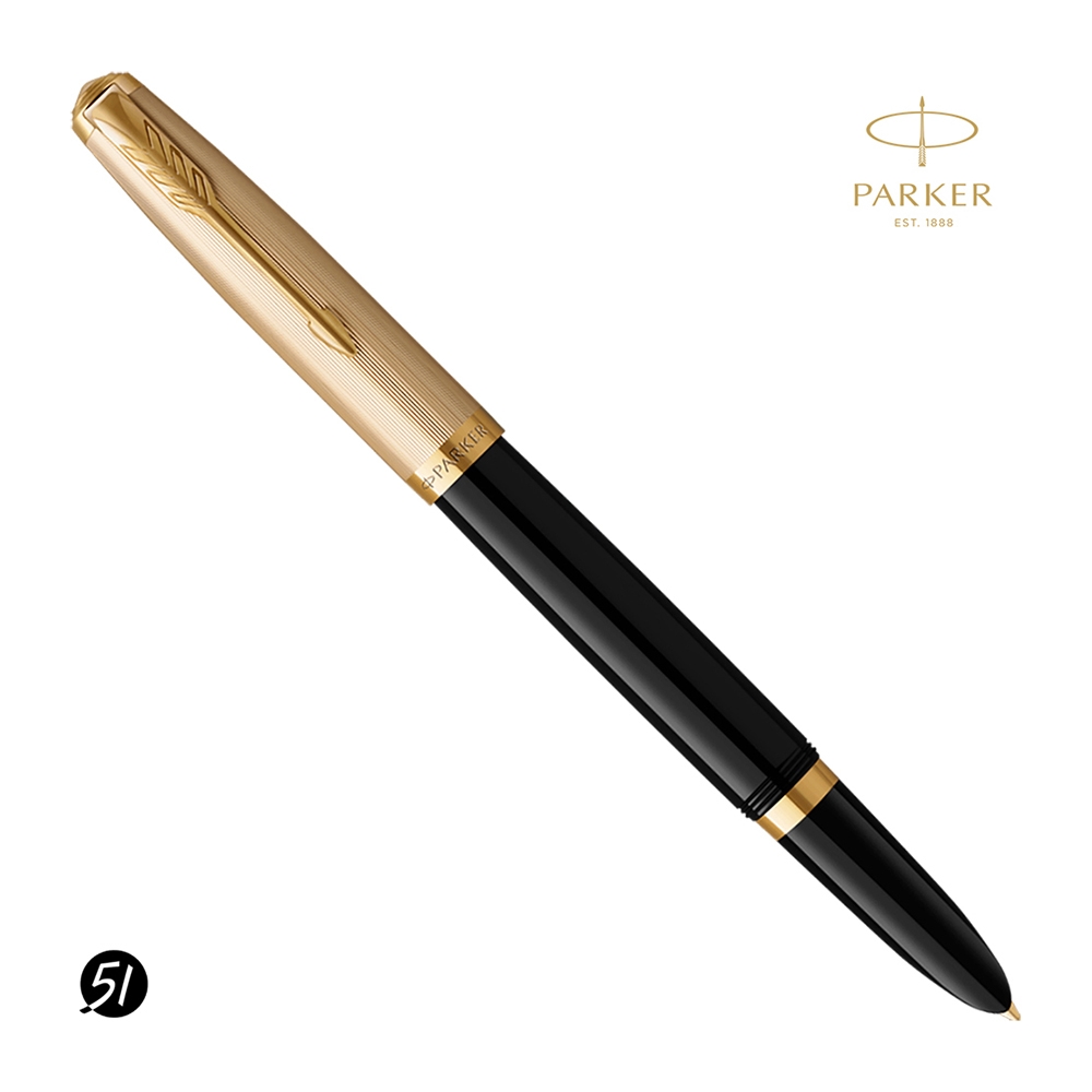 PARKER 派克 51型 金蓋黑桿 18K 鋼筆 F尖