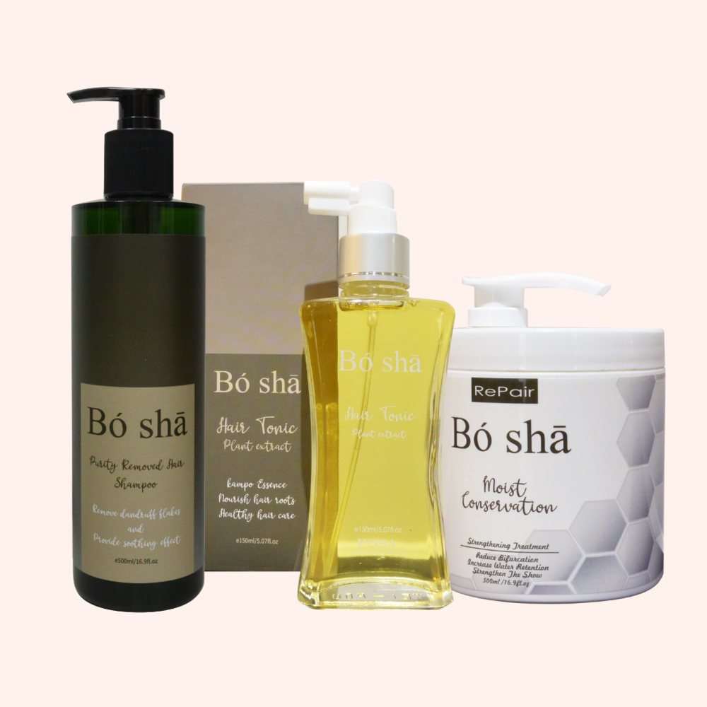 POSA 舒敏養護金三角修護組合(舒敏養護洗髮乳500ML+膠原蛋白修護霜500ML+微涼感養髮液150ML)