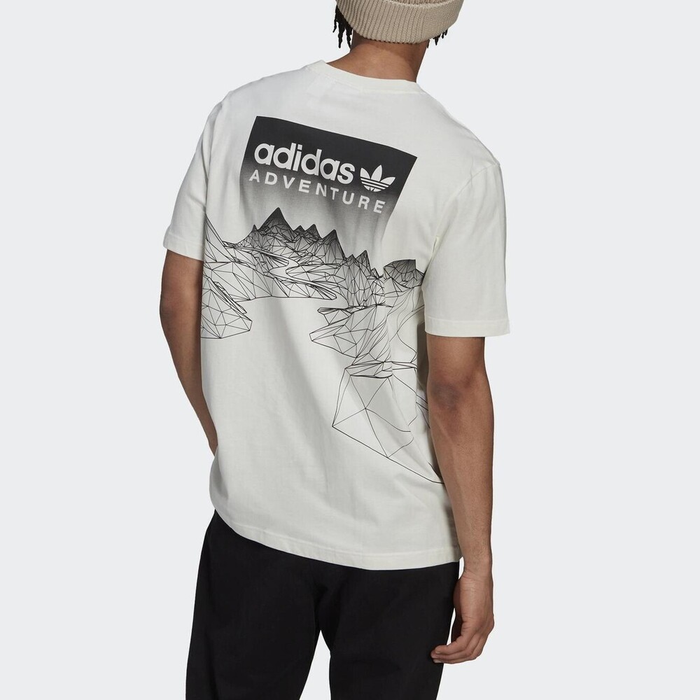 Adidas Adv Mtn B Tee HK5011 男 短袖 上衣 T恤 運動 休閒 戶外 棉質 愛迪達 白