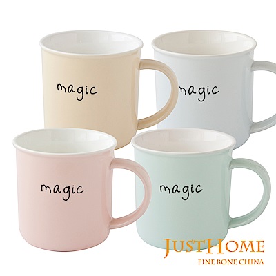 Just Home純色Magic陶瓷馬克杯4入組