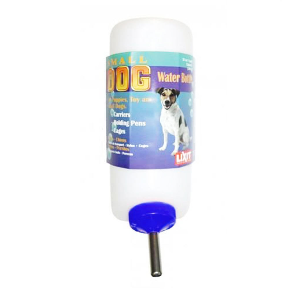 金德恩 美國製造 LIXIT 45度出水鋼管設計 中小型犬飲水瓶 480cc/附彈簧掛繩