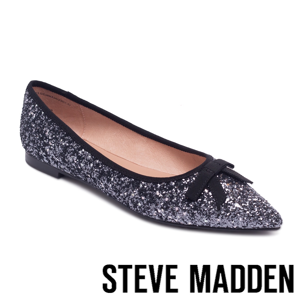 STEVE MADDEN-CEUTICAL 閃耀蝴蝶結尖頭平底鞋-星空藍