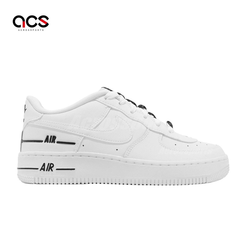 Nike 休閒鞋Air Force 1 LV8 3 GS 女鞋大童鞋白黑串標AF1 CJ4092-100