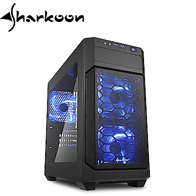 Sharkoon 旋剛 V1000-W 小颶風 micro-ATX 電腦機殼(透側版)