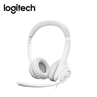 羅技 logitech USB耳機麥克風H390-珍珠白