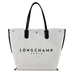 LONGCHAMP ROSEAU系列帆布LOGO字母托特包(大/帆布白)