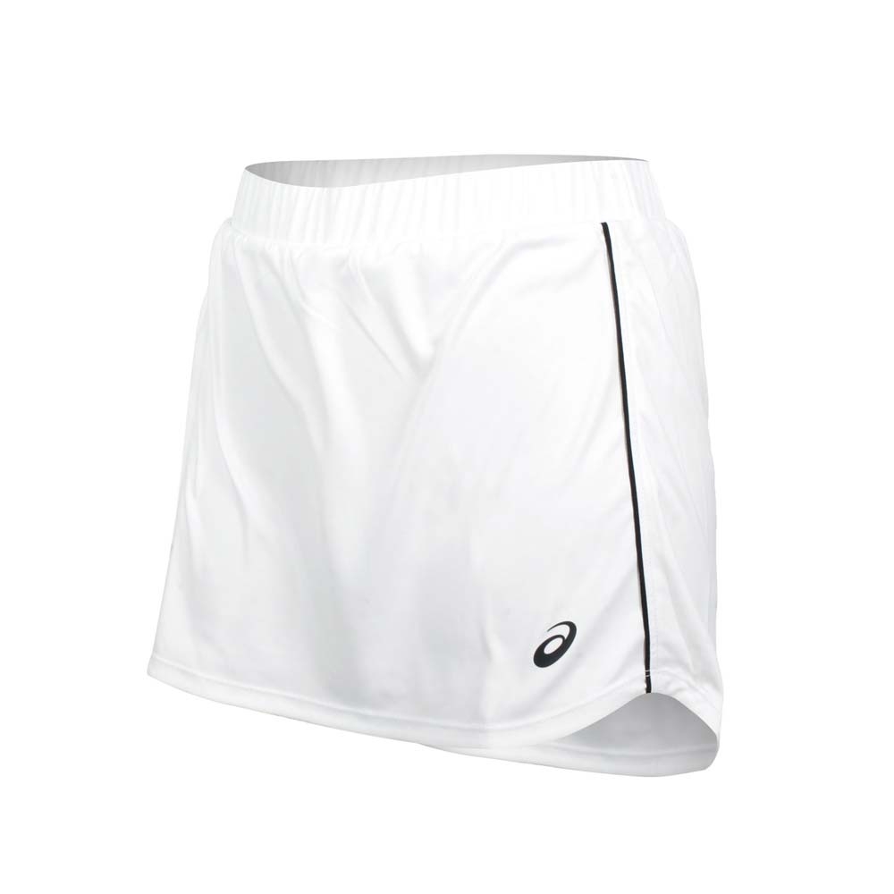 ASICS 女網球短裙-褲裙 訓練 運動 亞瑟士 2042A168-100 白黑