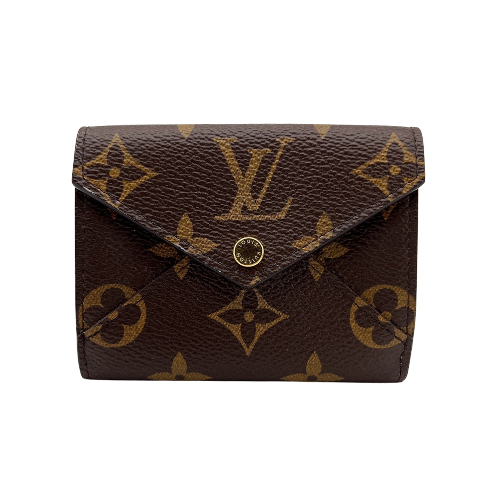 Louis Vuitton Celeste 印花帆布暗釦三折短夾(M81667-香檳色)