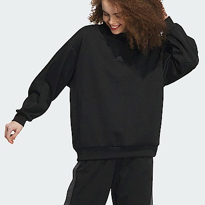 Adidas Word Sweatshirt [IK9888] 女 長袖 上衣 亞洲版 運動 訓練 休閒 寬鬆 舒適 黑