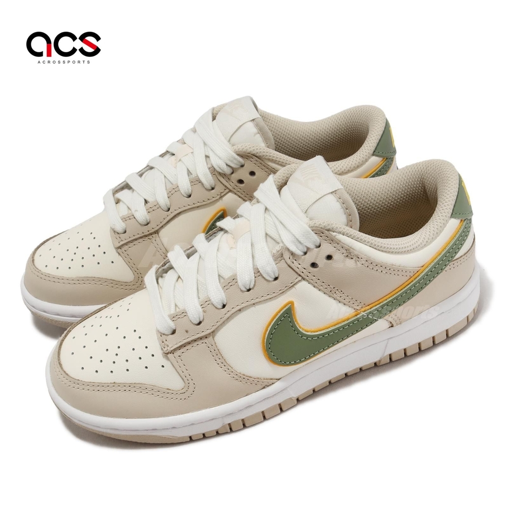 Nike 休閒鞋Wmns Dunk Low 女鞋奶茶米白綠經典皮革低筒FQ6869-131