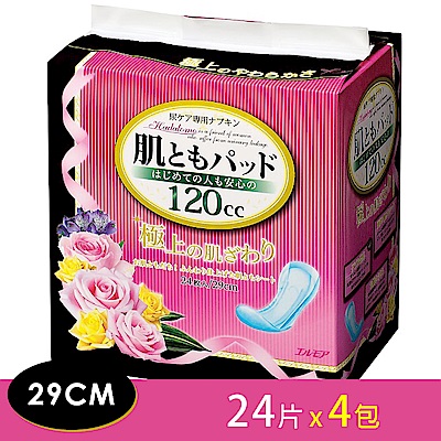 日本一番 婦女失禁護墊29cm 中量型(120cc)-24片/包x4包組