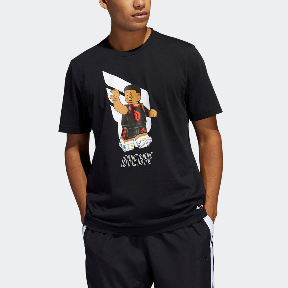 Adidas Dame Lego Ss [HA7055] 男 短袖上衣 T恤 運動 籃球 樂高 聯名 棉質 亞洲版 黑