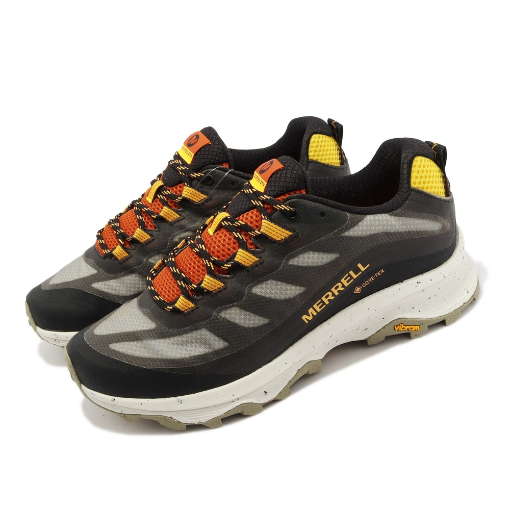 Merrell 戶外鞋 Moab Speed GTX 男鞋 黑 橘黃 襪套式 防水 郊山 登山 運動鞋 ML067457