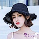 Decoy 空靈少女 編織夏季防曬遮陽草帽漁夫帽 黑 product thumbnail 1