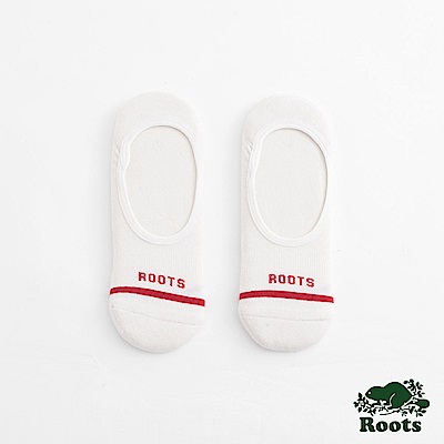 Roots配件- 條紋隱形襪 (男)-白