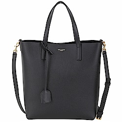 YSL Saint Laurent N/S 軟質牛皮兩用托特包(黑色)